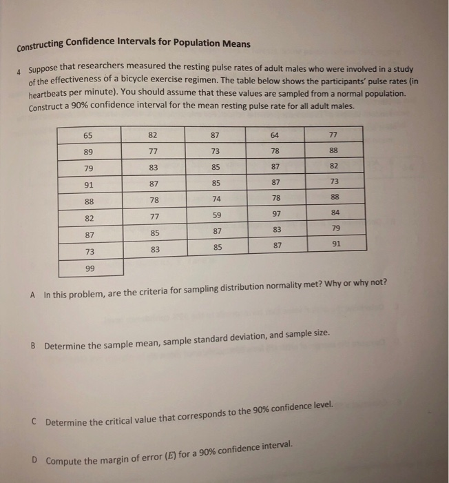 Solved g Confidence Intervals for Population Means Suppose | Chegg.com