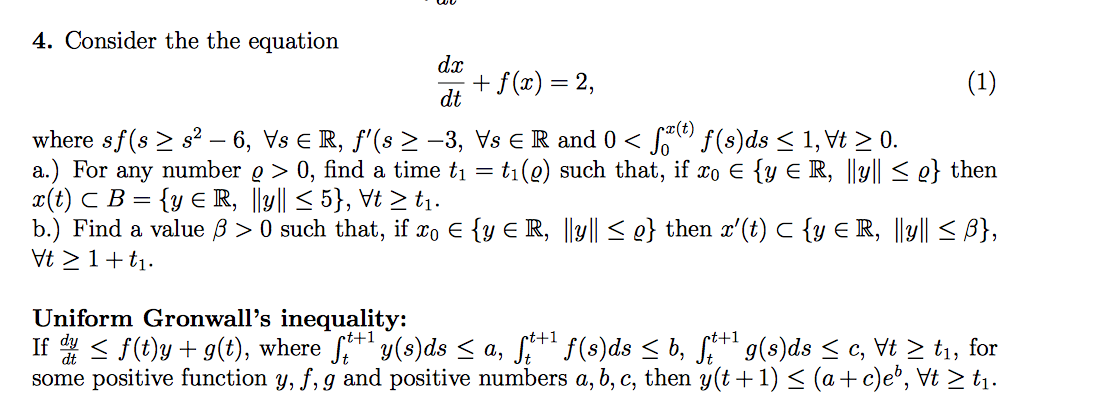 Dx 4 Consider The The Equation F X 2 1 Dt Chegg Com