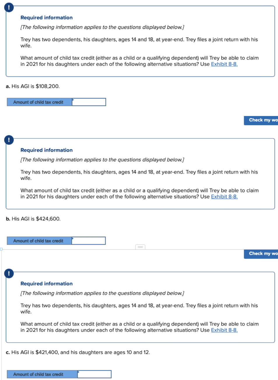 Solved EXHIBIT 88 Child Tax Credit PhaseOut Threshold