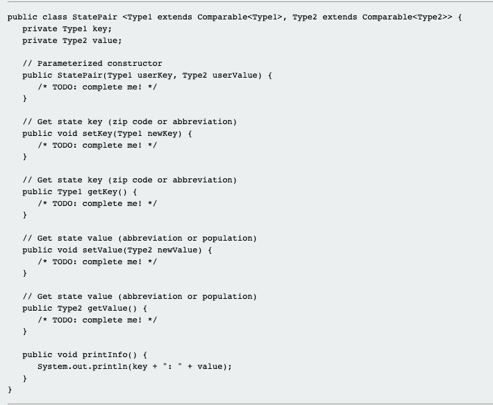 Solved 3.2 LAB Zip code and population (generic types)