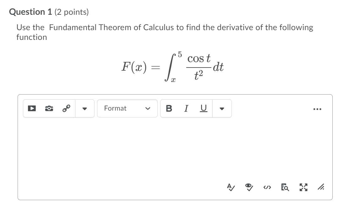 Solved Question 1 (2 points) Use the Fundamental Theorem of | Chegg.com