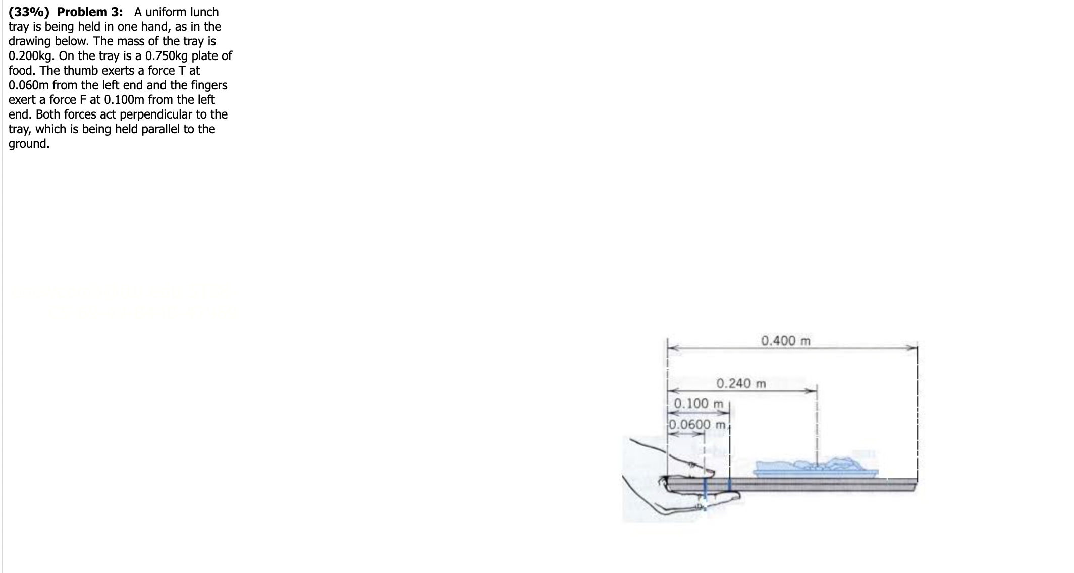solved-a-50-part-a-draw-a-force-diagram-for-the-tray-chegg