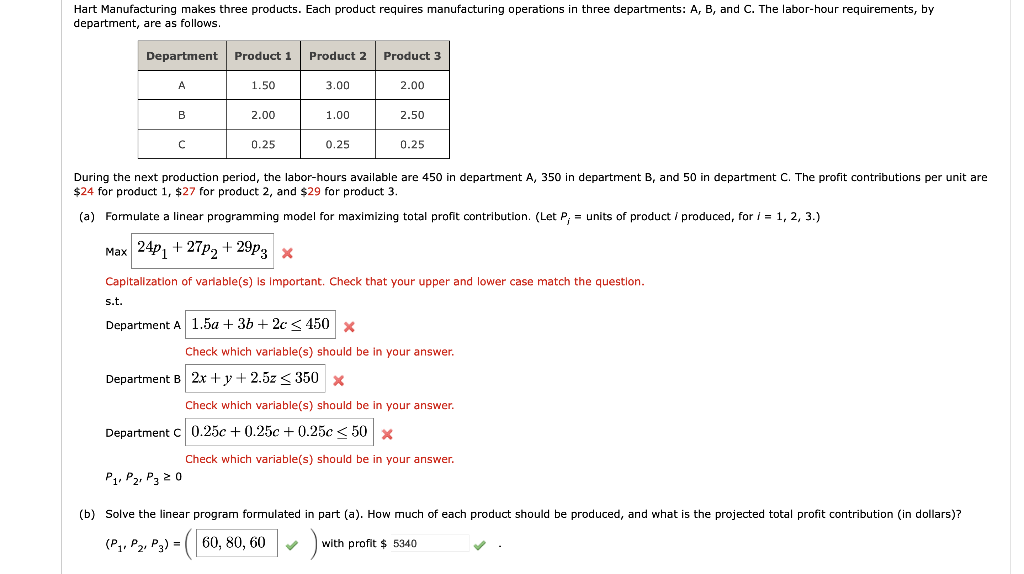 Solved Hart Manufacturing makes three products. Each product | Chegg.com