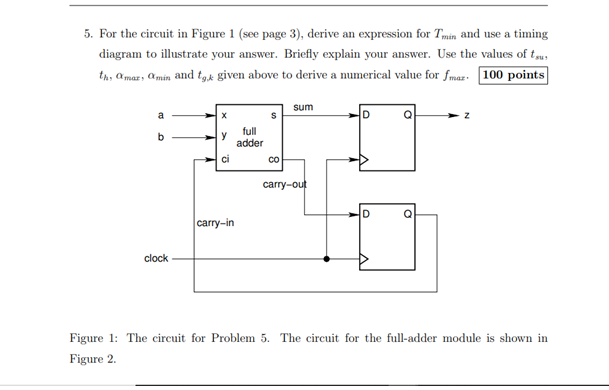 Solved 5. For the circuit in Figure 1 (see page 3), derive | Chegg.com