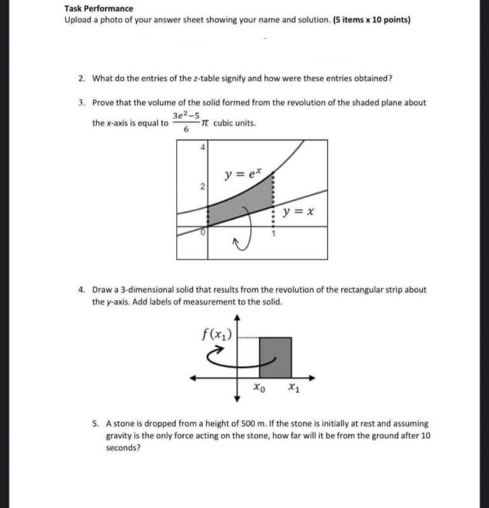 Solved Task Performance Upload a photo of your answer sheet | Chegg.com