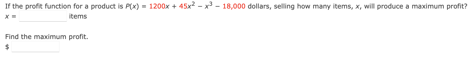 Solved If the profit function for a product is | Chegg.com