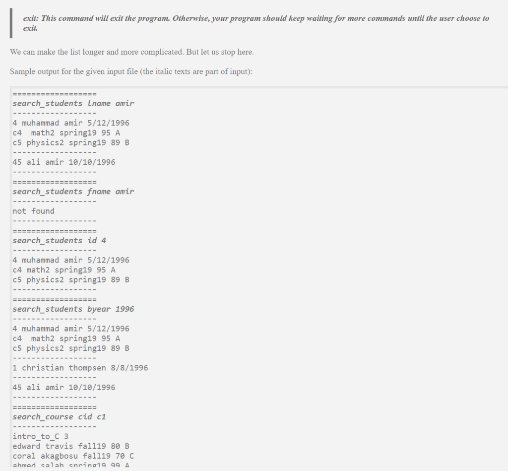 In this Assignment you will develop a file I/O based | Chegg.com