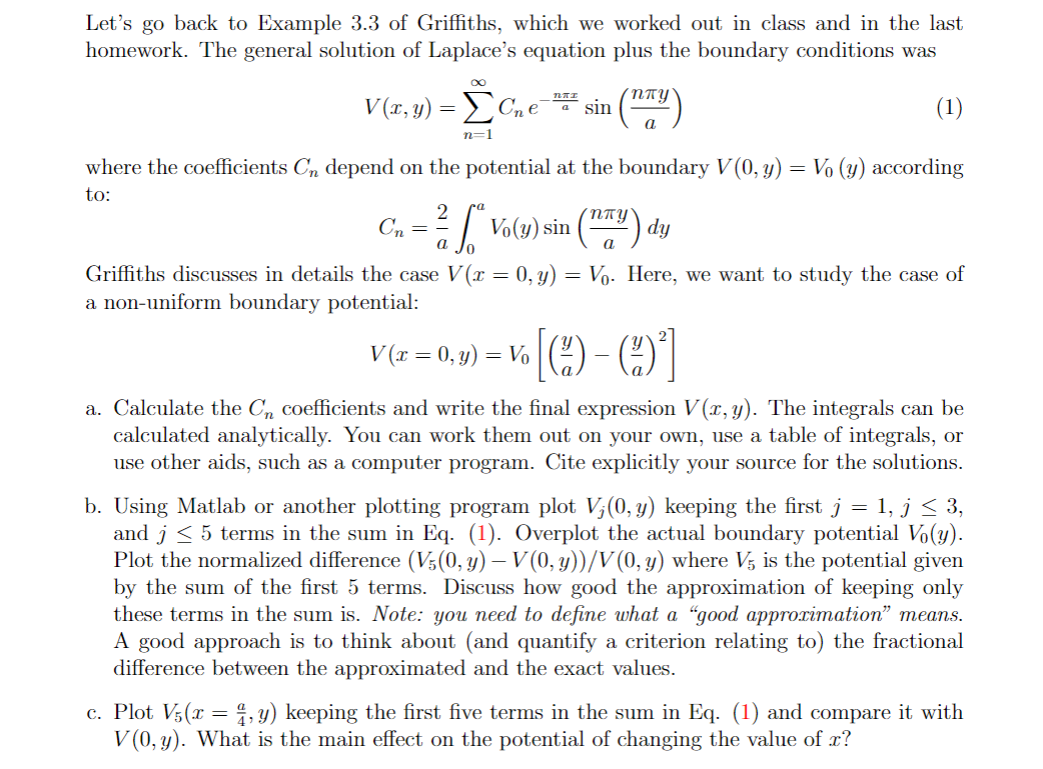 Let's go back to Example 3.3 of Griffiths, which we | Chegg.com