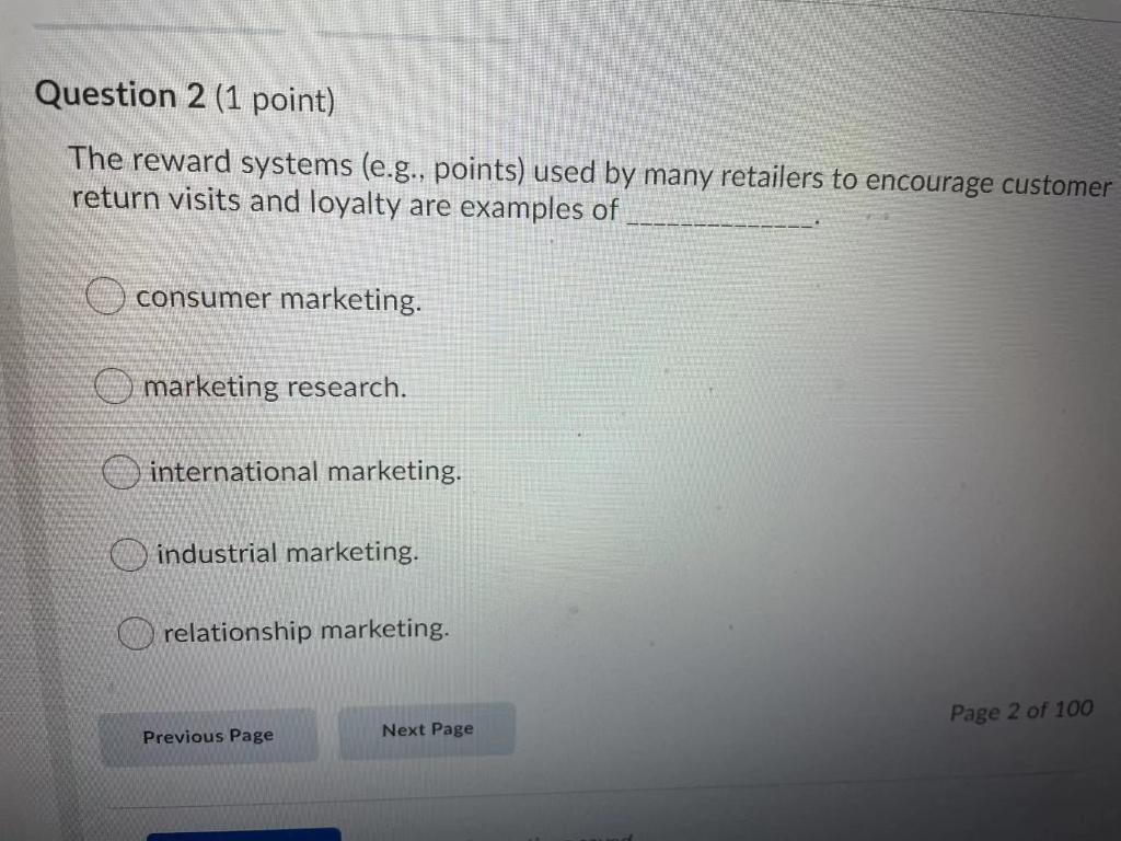 Solved Question 2 (1 Point) The Reward Systems (e.g., | Chegg.com