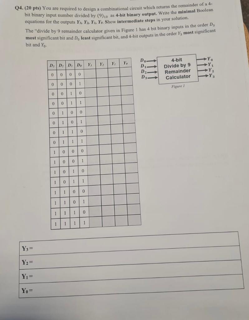 Solved Q4. (20pts) You Are Required To Design A | Chegg.com