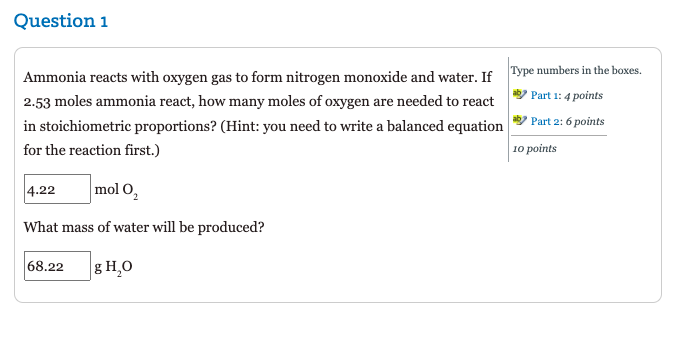 Solved Question 1 Ammonia Reacts With Oxygen Gas To Form | Chegg.com