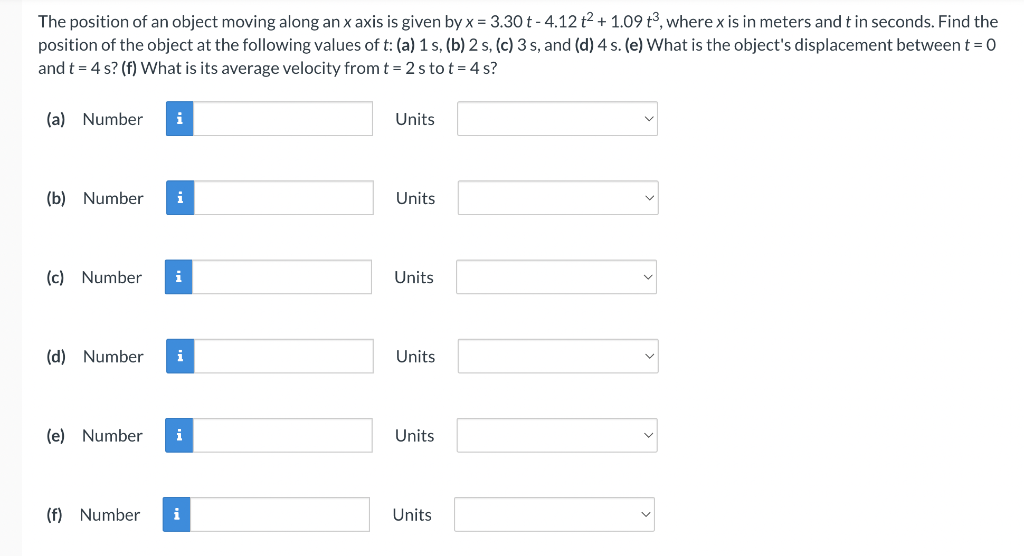 Solved The position of an object moving along an x axis is | Chegg.com