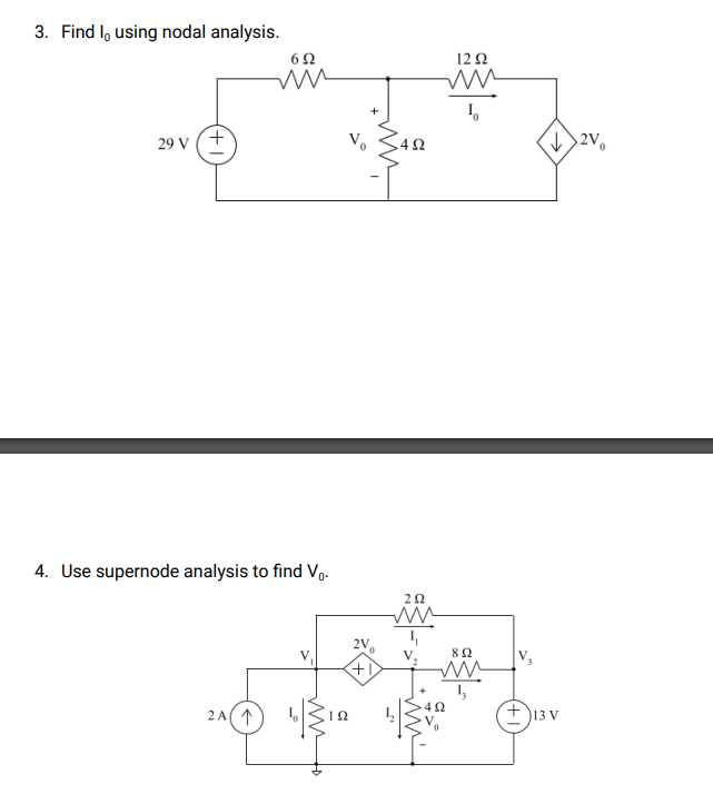 Solved 3. Find I, using nodal analysis. 6 Ω 12 Ω I, 29v+ 4Ω | Chegg.com