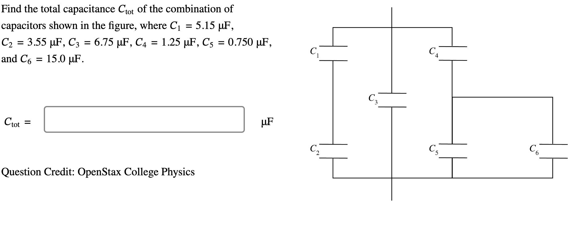 Solved Find the total capacitance Ctot of the combination | Chegg.com