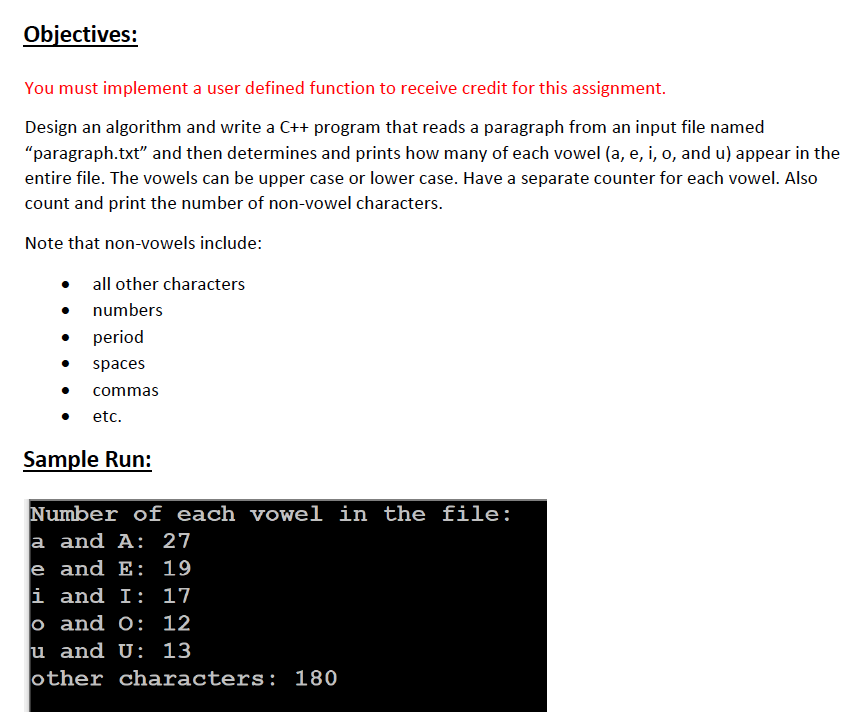 Solved You must implement a user defined function to receive | Chegg.com