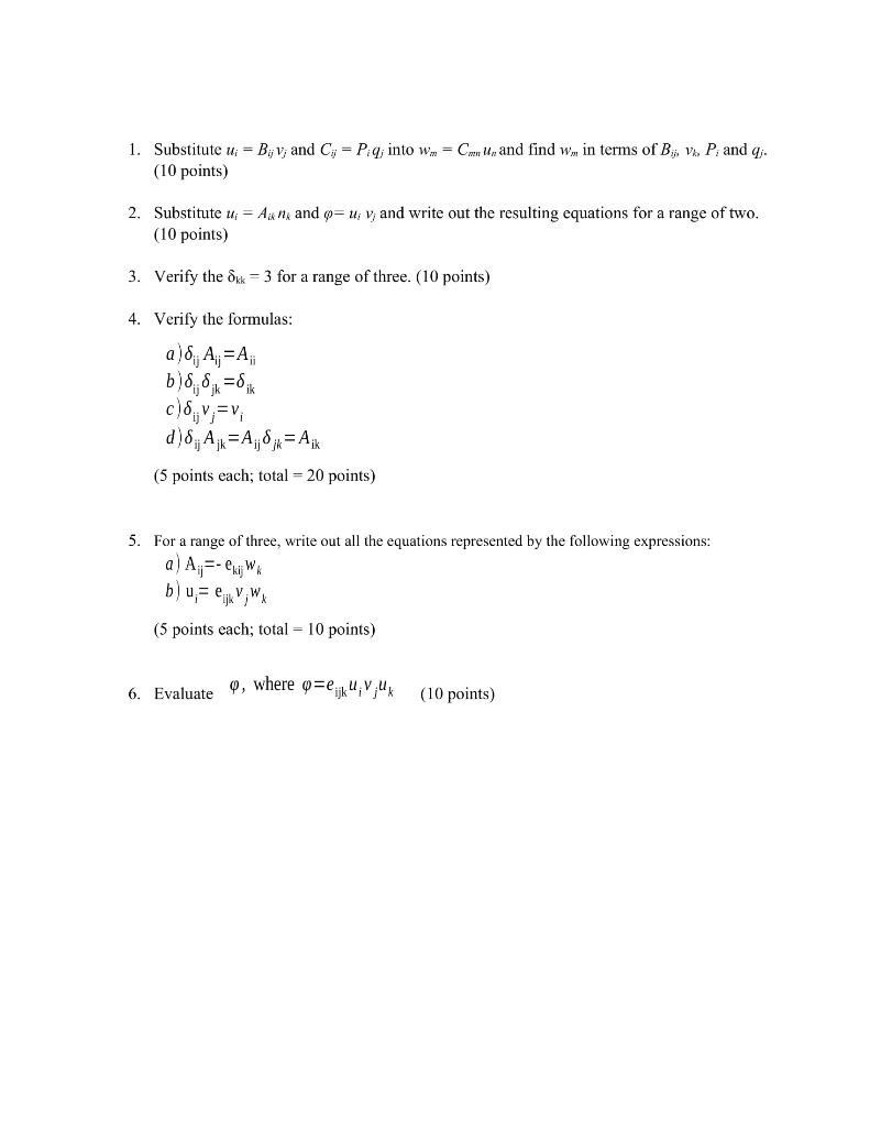 Solved 1 Substitute U B V And C Piq Into Wx Cw Chegg Com