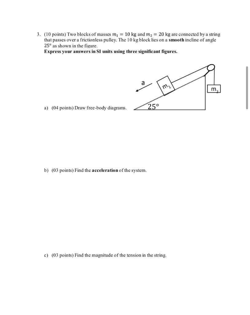 Solved Two Blocks Of Masses 𝑚1 10 Kg And 𝑚2 20 Kg Are