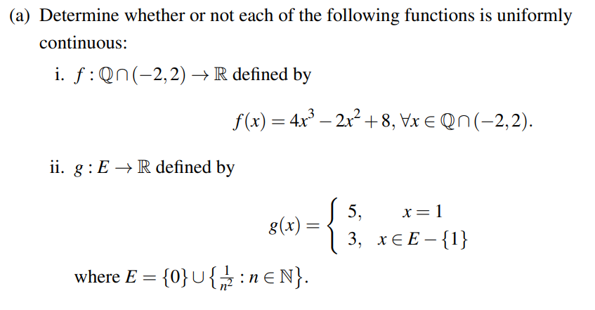 Solved (a) Determine whether or not each of the following | Chegg.com