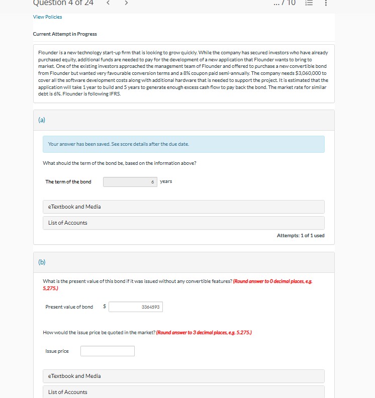 Solved View Policies Current Attempt in Progress Flounder is | Chegg.com