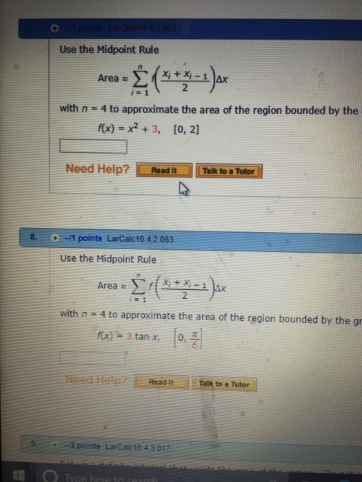Solved Use the Midpoint Rule Area a i=1 with n = 4 to | Chegg.com