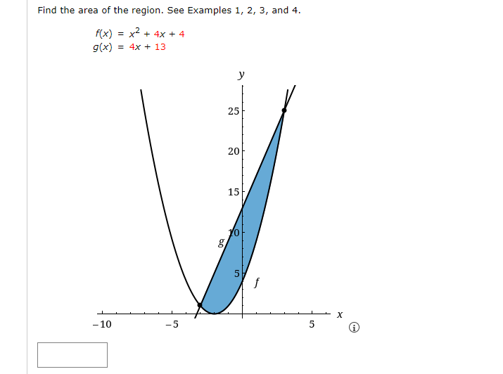 Solved Find the area of the region. See Examples 1,2,3, and | Chegg.com