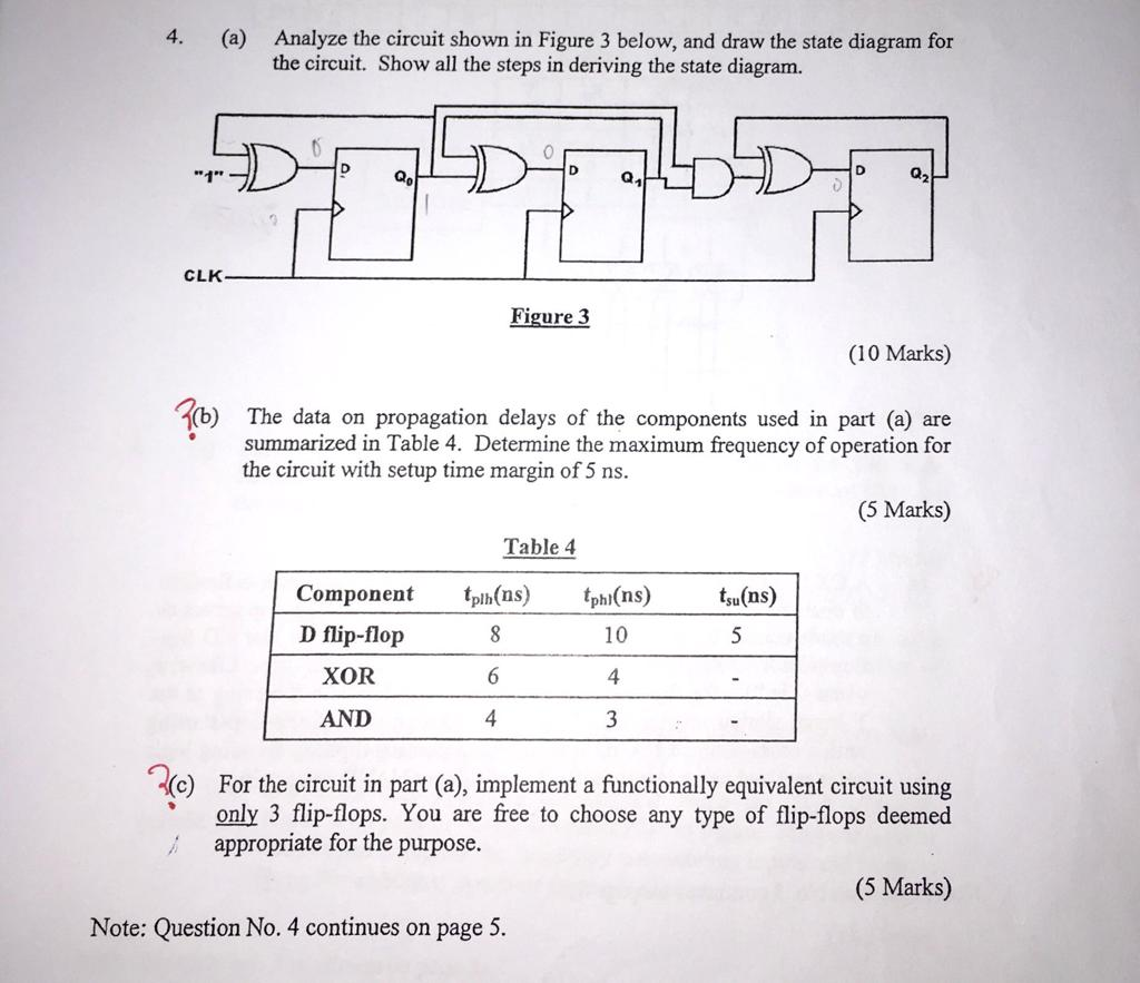 Solved 4. (a) Analyze the circuit shown in Figure 3 below, | Chegg.com