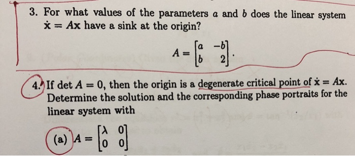 Solved 3. For what values of the parameters a and b does the | Chegg.com
