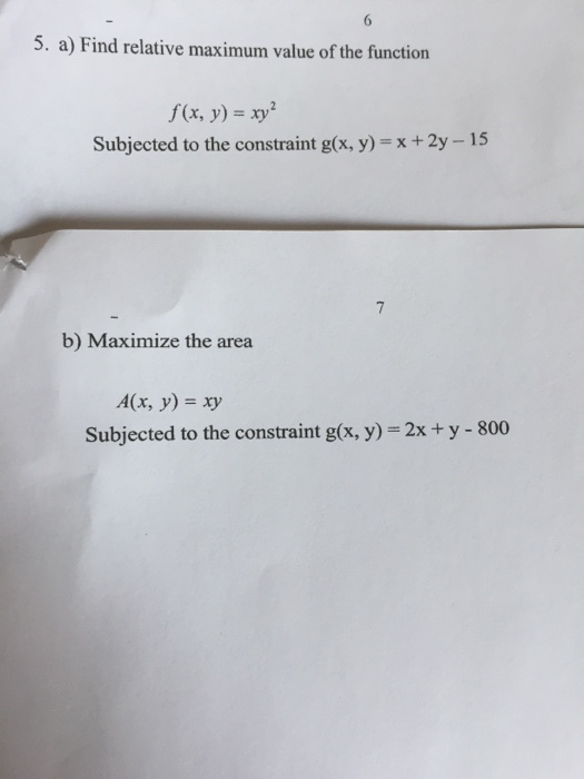 Solved Find relative maximum value of the function f(x, y) | Chegg.com