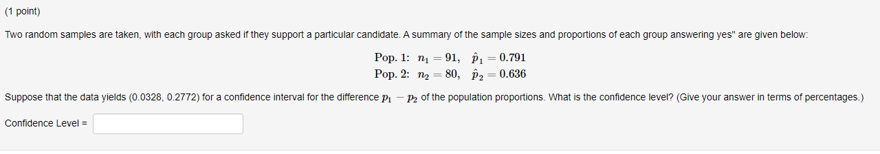 Solved Two random samples are taken, with each group asked | Chegg.com