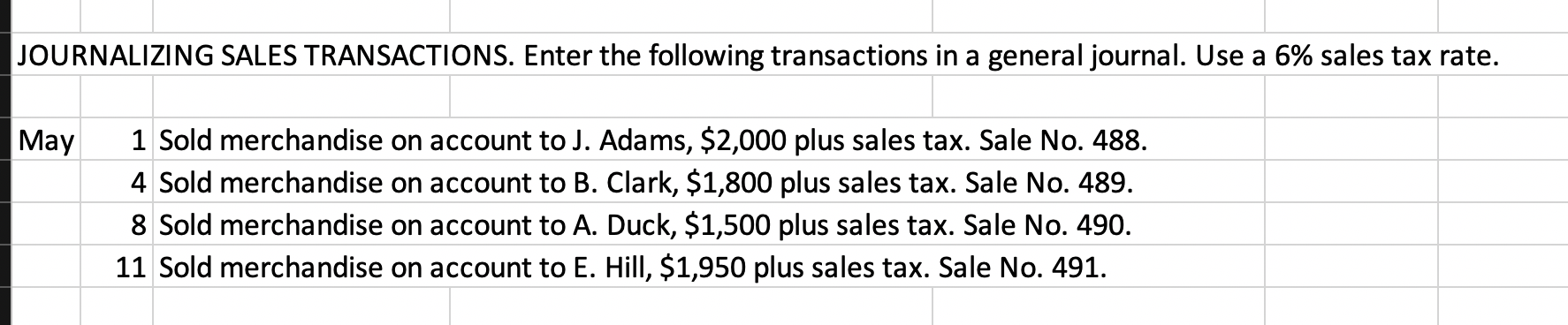 6 Sales Tax Chart