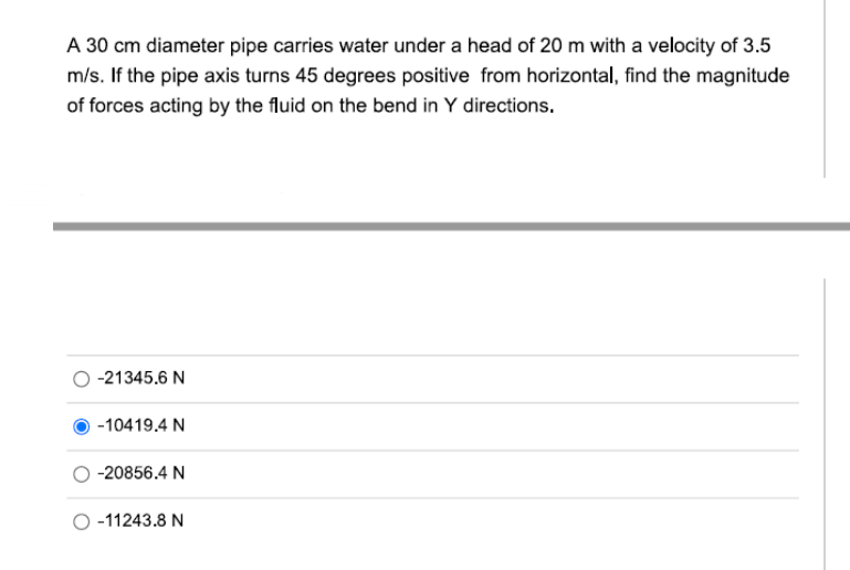 Solved A 30 cm diameter pipe carries water under a head of | Chegg.com