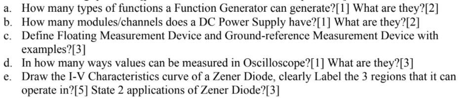 Solved a. How many types of functions a Function Generator | Chegg.com