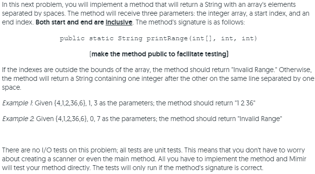 Solved In this next problem, you will implement a method | Chegg.com