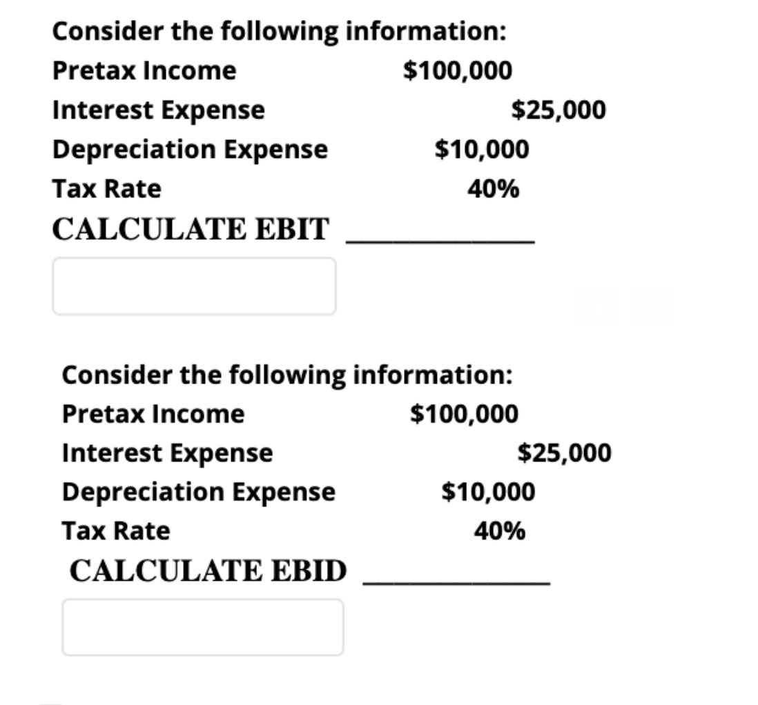 Solved Consider the following information: Pretax Income | Chegg.com