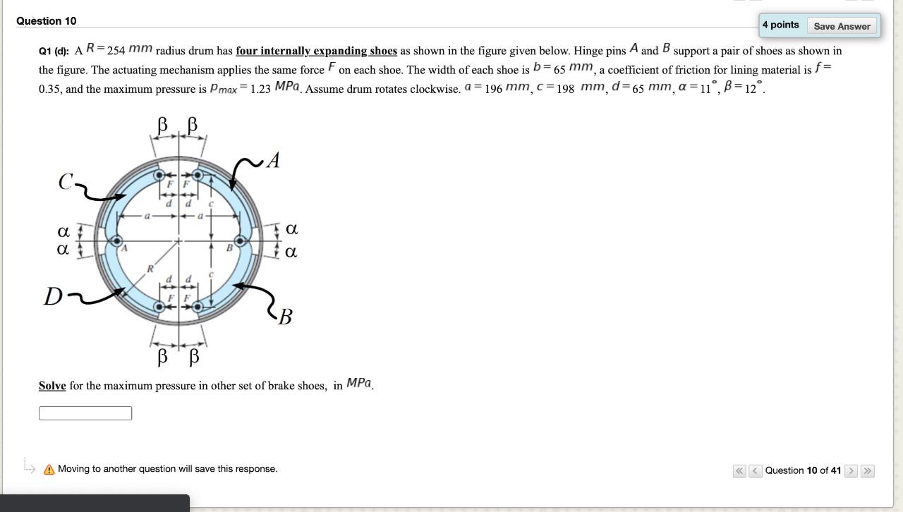 Solved Question 9 1 points Save Answer Q1 (c): A R=248 mm | Chegg.com