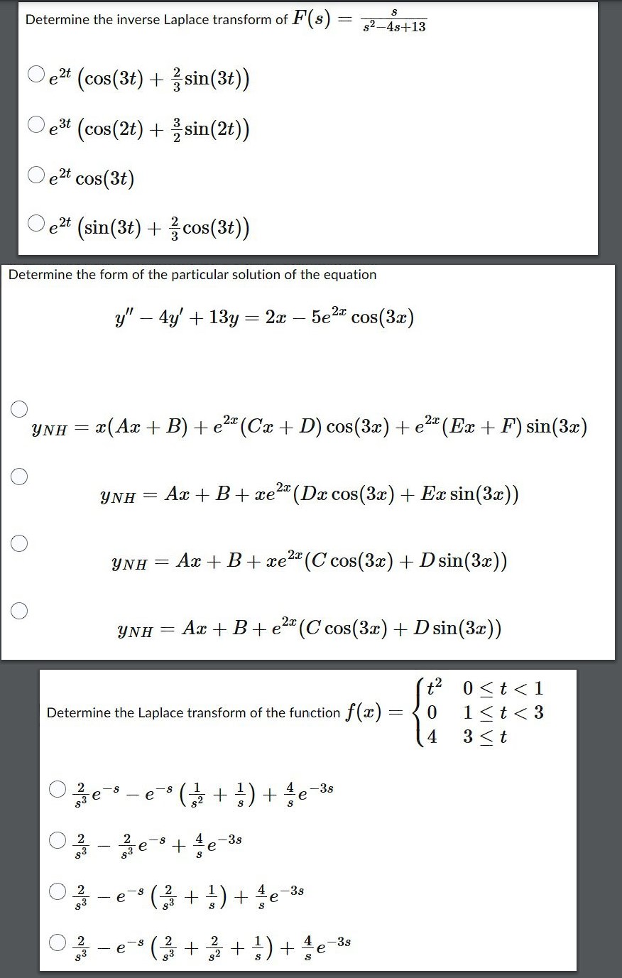 Solved Determine The Inverse Laplace Transform Of | Chegg.com