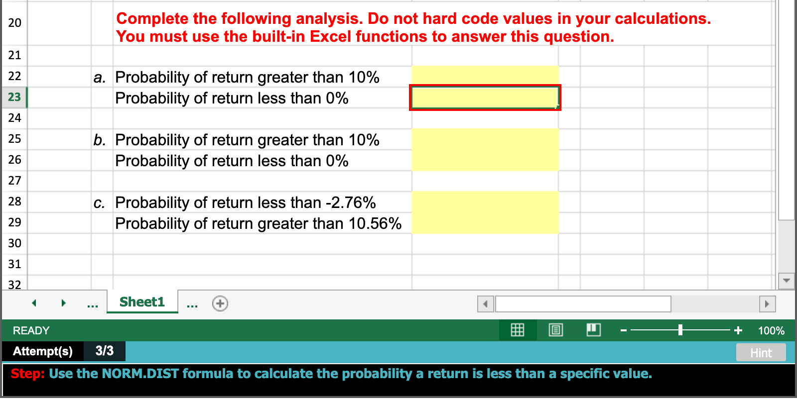 Solved PLEASE ANSWER IN EXCEL FORM WITH EXACT CELL FORMULAS | Chegg.com