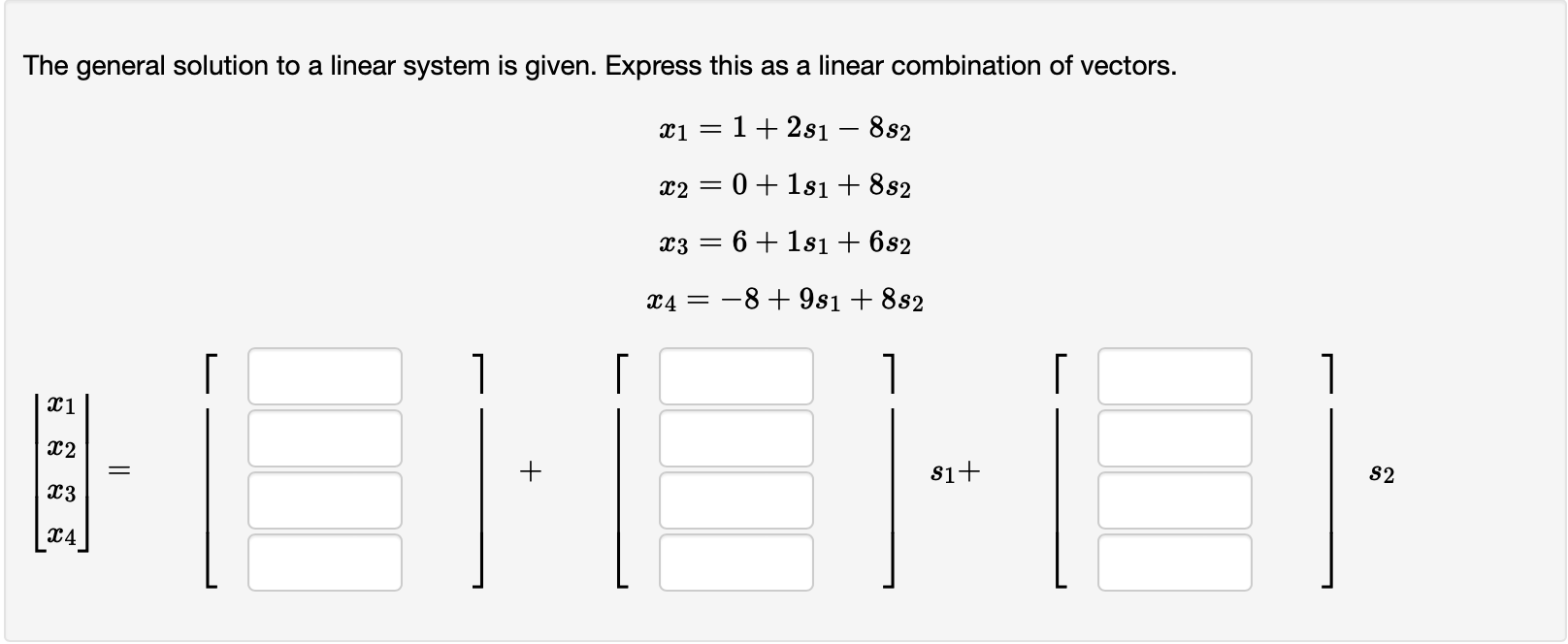 Solved The general solution to a linear system is given. | Chegg.com