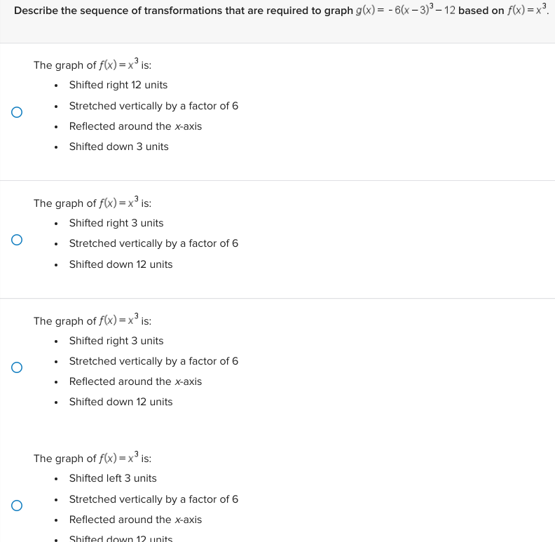 Solved Describe the sequence of transformations that are | Chegg.com