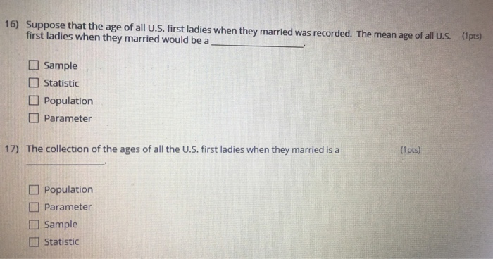Solved Suppose that the age of all U.S. first ladies when | Chegg.com