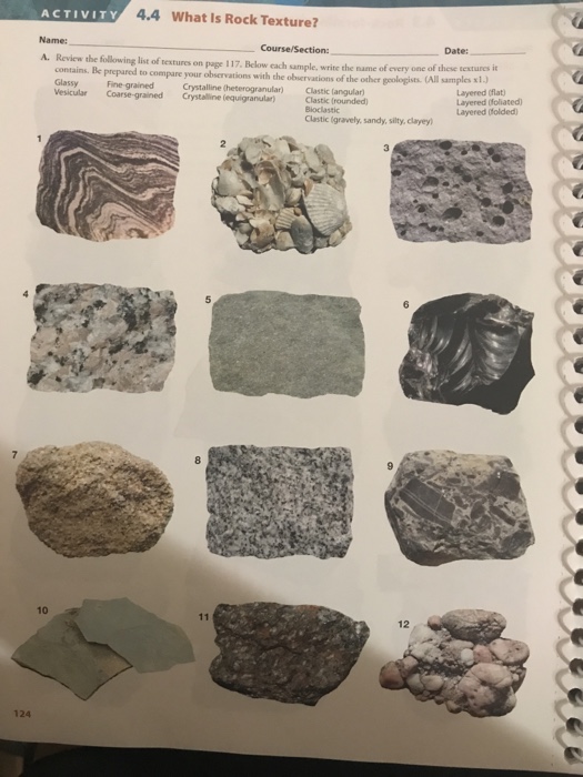 Solved ACTIVITY 4.4 What Is Rock Texture? Name: | Chegg.com