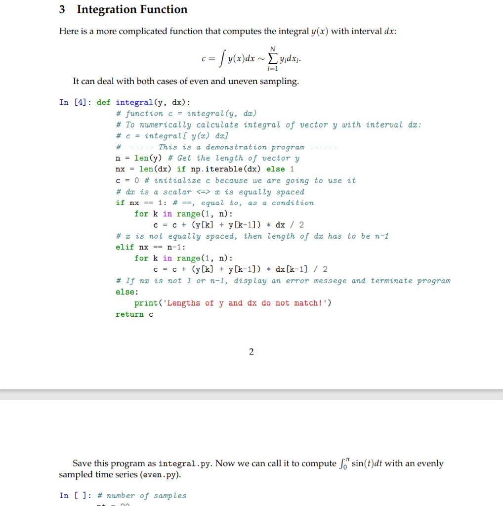 Solved 3 Integration Function Here is a more complicated | Chegg.com