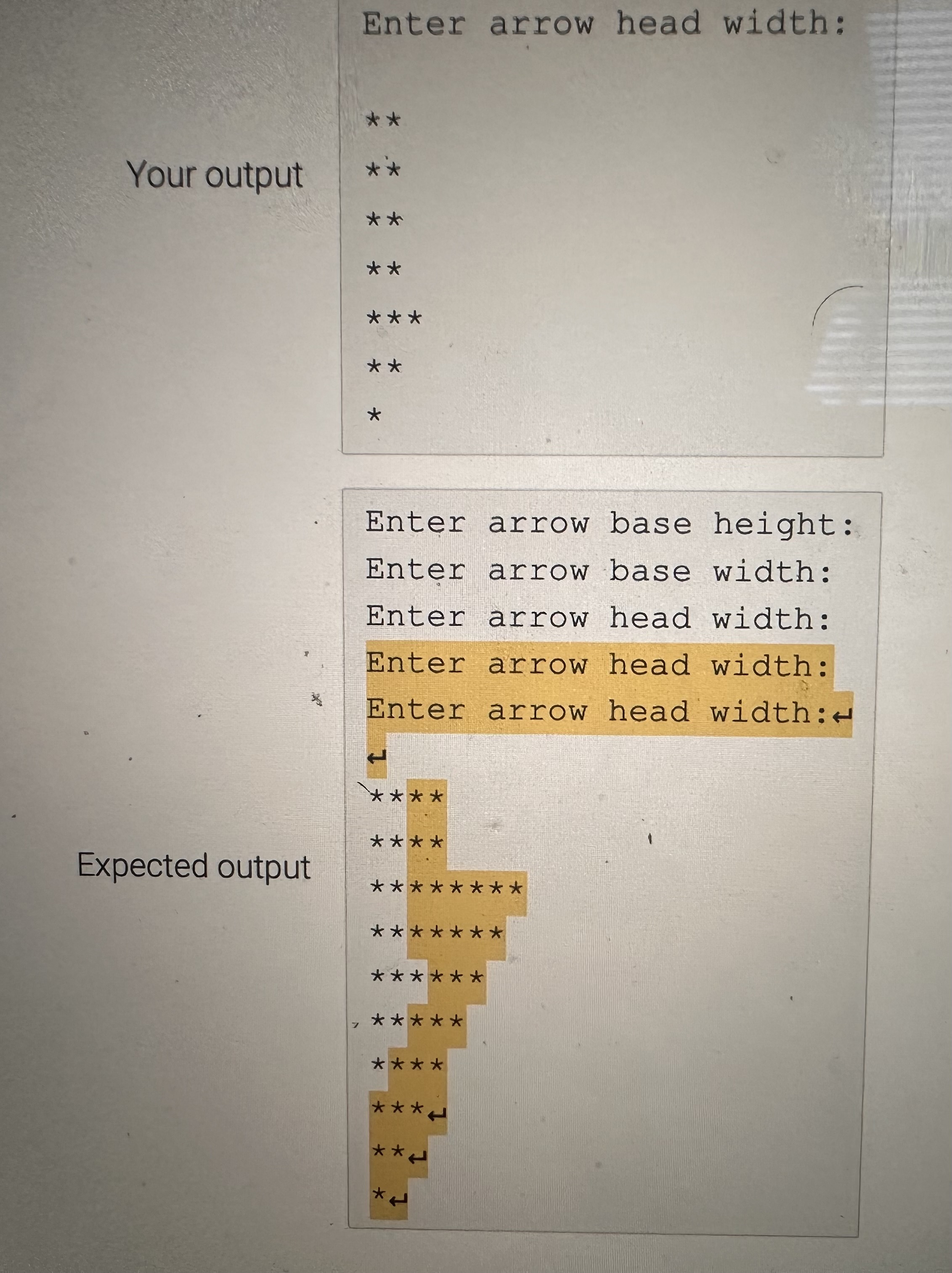 Solved 5.21 LAB: Program: Drawing a half arrow This program | Chegg.com