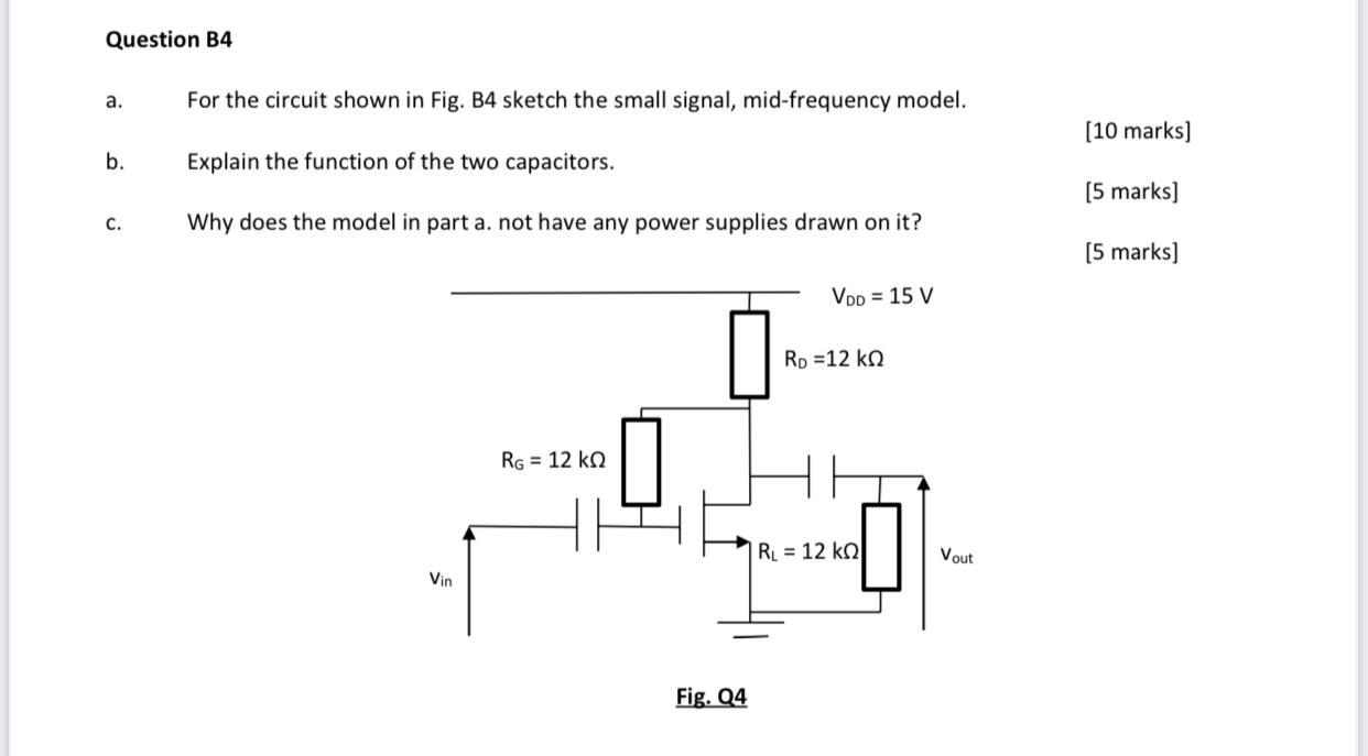 Solved Question B4 A. For The Circuit Shown In Fig. B4 | Chegg.com