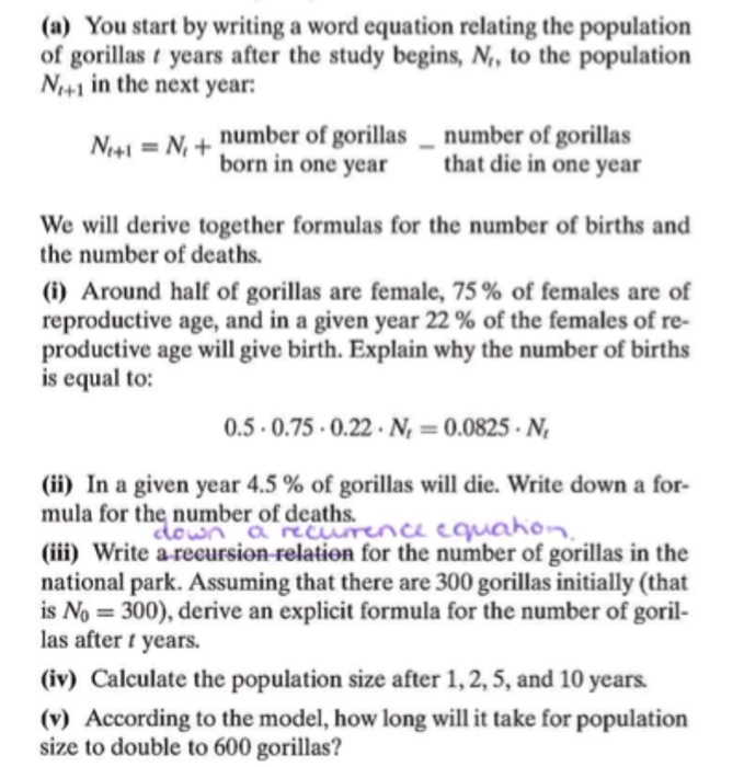 Solved 10. Mountain Gorillas Conservation You are trying to | Chegg.com