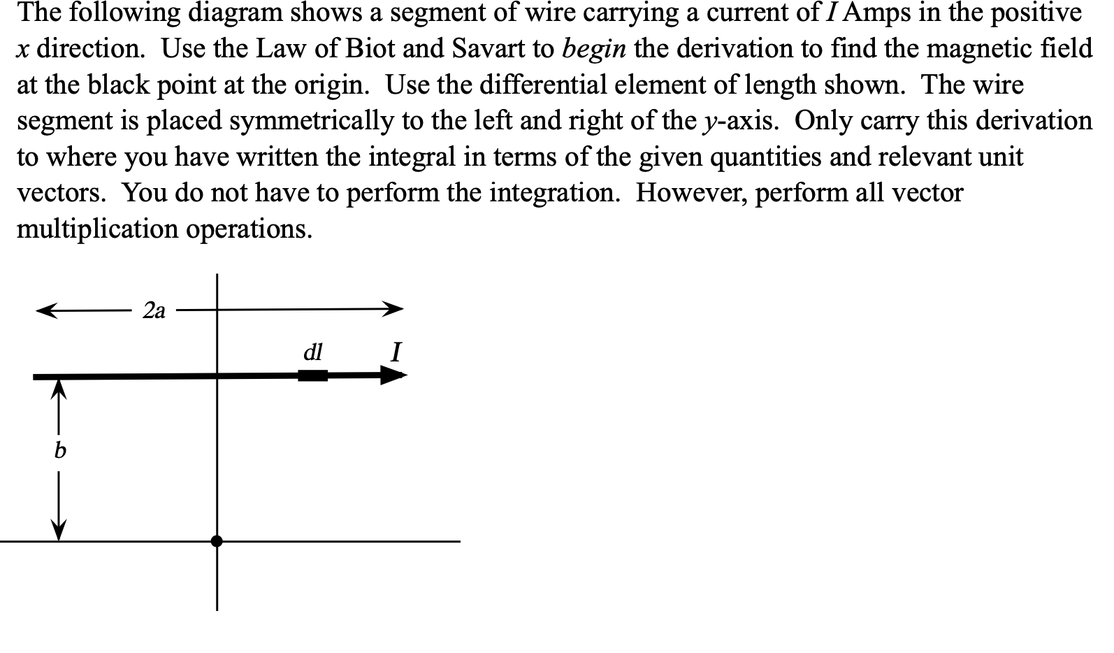 Solved The following diagram shows a segment of wire | Chegg.com