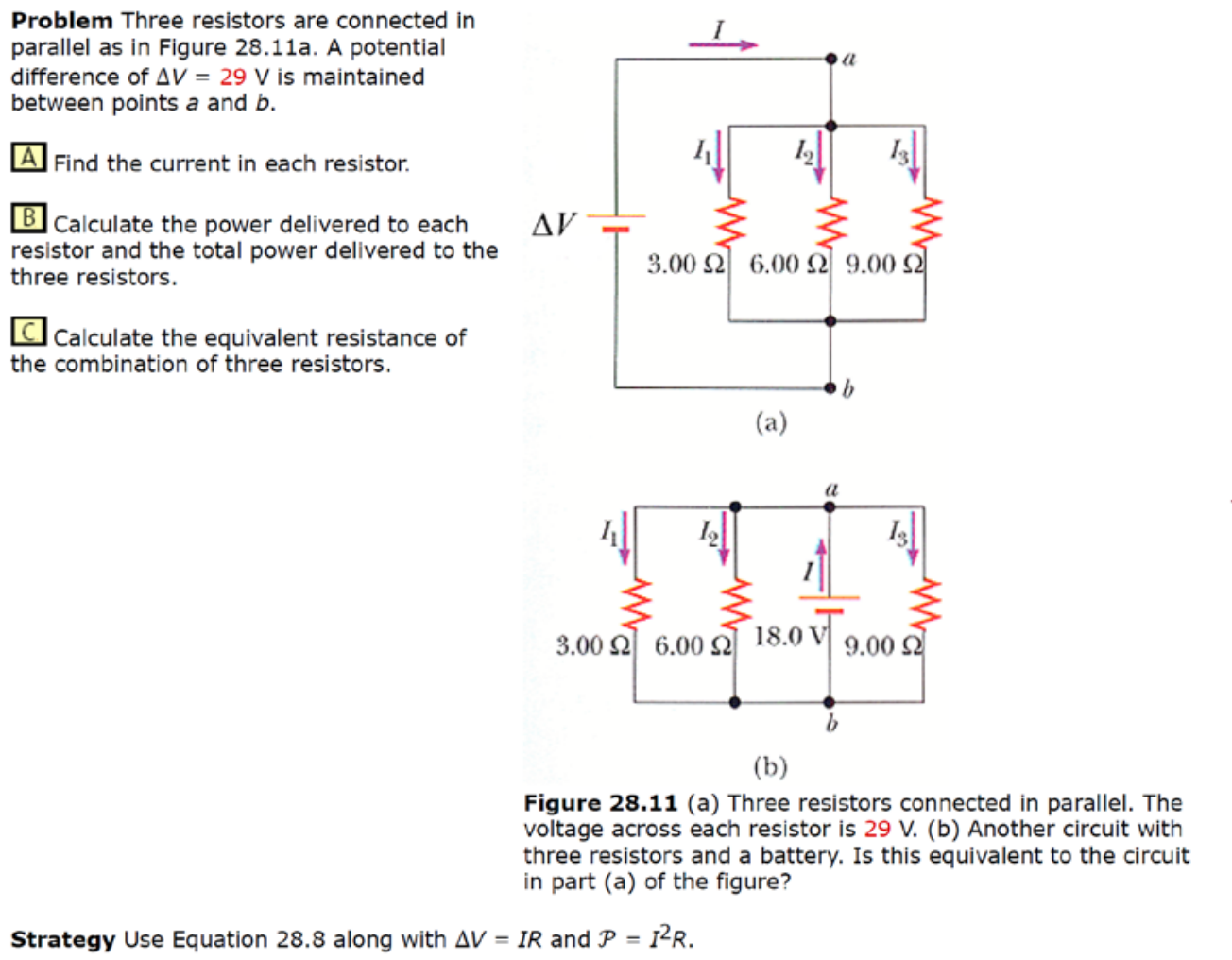 Solved I Problem Three Resistors Are Connected In Parallel | Chegg.com