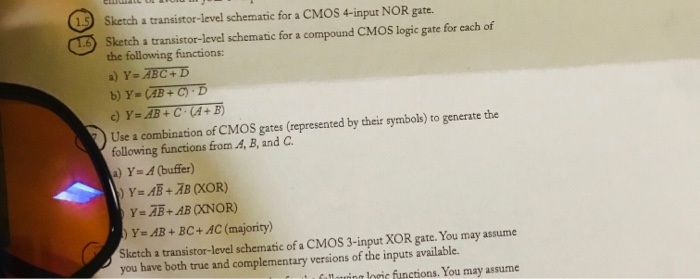 Solved Sketch a transistor-level schematic for a CMOS | Chegg.com