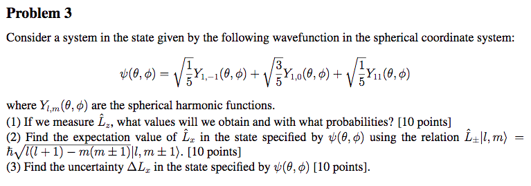 Solved Problem 3 Consider a system in the state given by the | Chegg.com