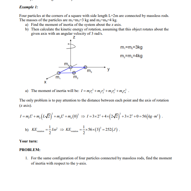 Solved Example 1: Four Particles At The Corners Of A Square | Chegg.com